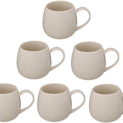 Lot de 6 Tasses à café 30 cl - Blanc - Newbone - Avec Anse - Élégant et Durable
