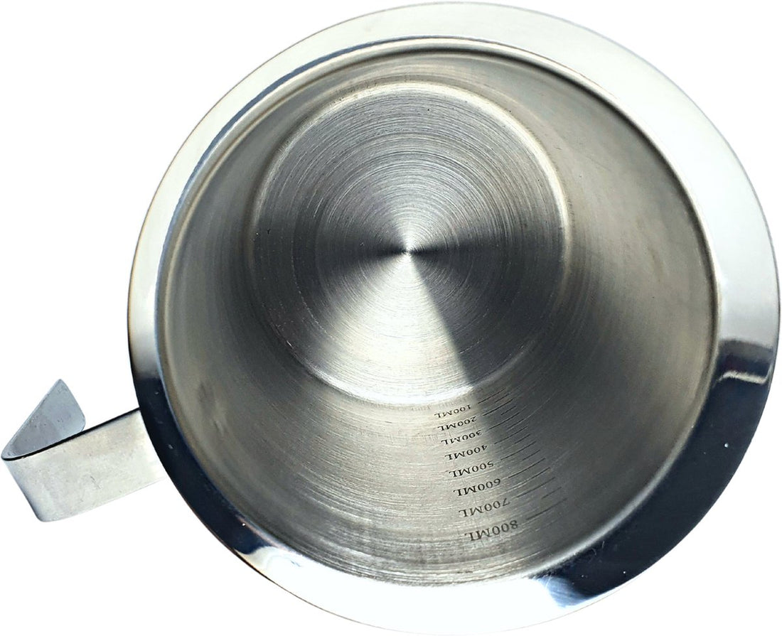 Kinghoff melkopschuimer handmatig – RVS melkkan met pomp, 800 ml – foto 8