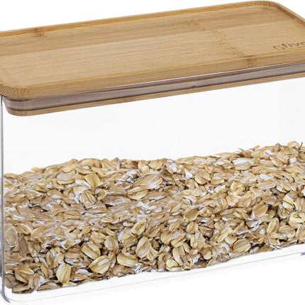 5Five Boîte de conservation pour cuisine - Berlino - plastique/bambou - 2000 ml - 14 x 10 x 20 cm