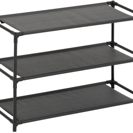 5Five Étagère à chaussures Intissa - 3 niveaux - métal/plastique - 57 x 25 x 39 cm - pour 9 paires de chaussures - noir