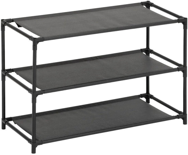 5Five Étagère à chaussures Intissa - 3 niveaux - métal/plastique - 57 x 25 x 39 cm - pour 9 paires de chaussures - noir