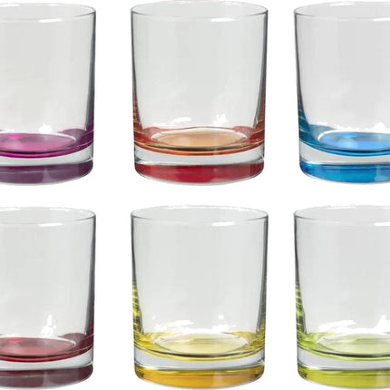 Verre à boire à fond coloré - lot de 6 pièces - 350cl