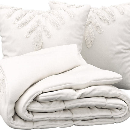 Atmosphera Housse de couette Inuit Dreams avec 2 taies d'oreiller 240x220cm - Blanc/Ivoire