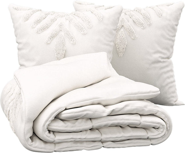 Atmosphera Housse de couette Inuit Dreams avec 2 taies d'oreiller 240x220cm - Blanc/Ivoire