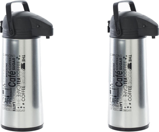 2x carafes isothermes café/thé inox 1,9 litre - Carafes isolantes pour boissons chaudes / froides