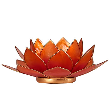 Photophore Lotus 2 couleurs rose-orange -- Ø 13.5 cm - Bougeoir chauffe-plat -