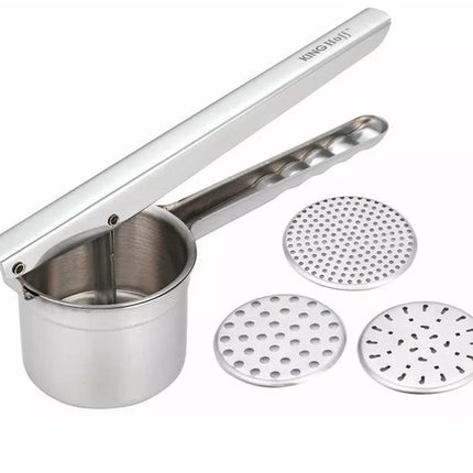 Kinghoff KH1268 Presse-purée en Acier Inoxydable - Robuste et Durable pour une Purée Rapide et Facile - Compatible Lave-vaisselle