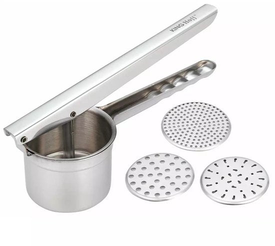 Kinghoff KH1268 Presse-purée en Acier Inoxydable - Robuste et Durable pour une Purée Rapide et Facile - Compatible Lave-vaisselle