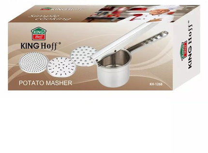 Kinghoff KH1268 Presse-purée en Acier Inoxydable - Robuste et Durable pour une Purée Rapide et Facile - Compatible Lave-vaisselle