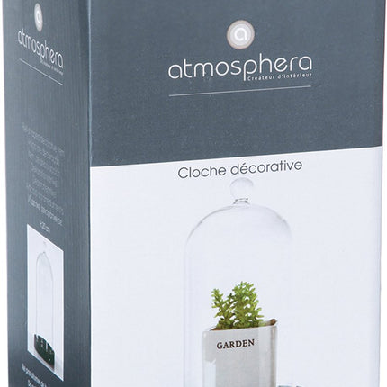 Atmosphera Home cloche en verre avec plateau en bois