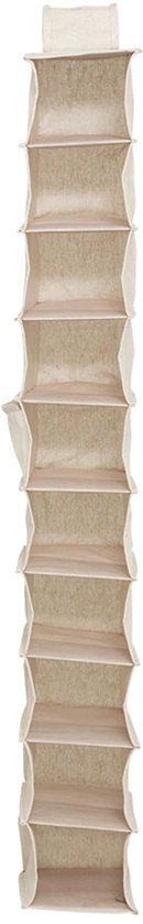 Hanging wardrobe organizer 10 compartments Five® - Dressy + - Beige
