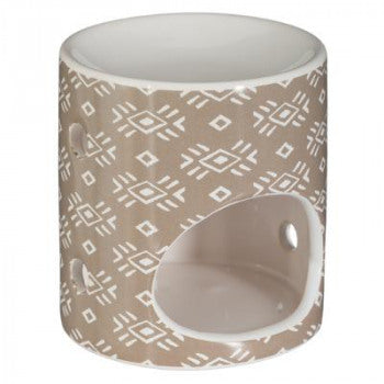 Keramik-Ölbrenner – Braun-Weiß – 9 cm