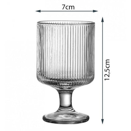 Verres cannelés sur pied - lot de 6
