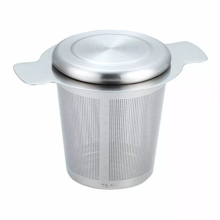 Kinghoff KH1650 Infuseur à thé avec couvercle - Passoire à thé en inox 18/10 de haute qualité - Ø 7,5 cm