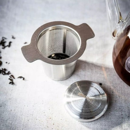 Kinghoff KH1650 Infuseur à thé avec couvercle - Passoire à thé en inox 18/10 de haute qualité - Ø 7,5 cm