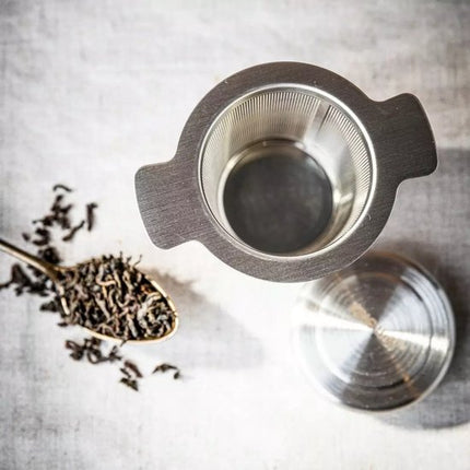 Kinghoff KH1650 Infuseur à thé avec couvercle - Passoire à thé en inox 18/10 de haute qualité - Ø 7,5 cm