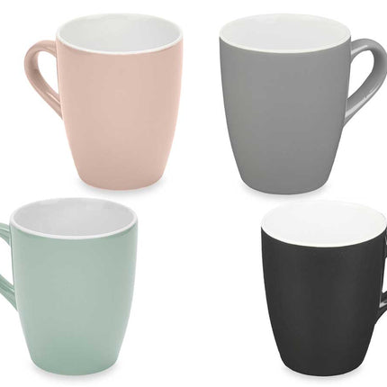 Lot de 4 mugs en céramique - 360 ml aux couleurs modernes