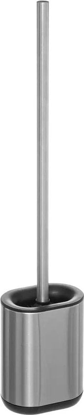 5Five Toilet brush with flat holder - stainless steel - polypropylene silicone plastic - 53 cm