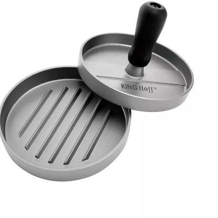 Kinghoff Presse à Hamburger - Aluminium - Ø12 cm - Antiadhésive et à Motif Cannelé - Modèle KH1740