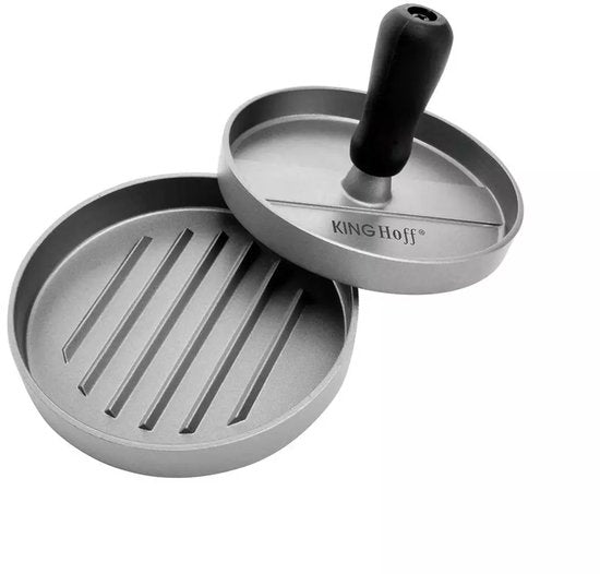 Kinghoff Presse à Hamburger - Aluminium - Ø12 cm - Antiadhésive et à Motif Cannelé - Modèle KH1740