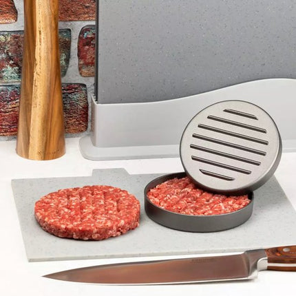 Kinghoff Presse à Hamburger - Aluminium - Ø12 cm - Antiadhésive et à Motif Cannelé - Modèle KH1740