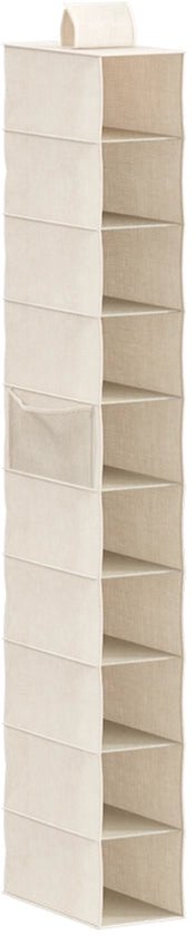 Hanging wardrobe organizer 10 compartments Five® - Dressy + - Beige
