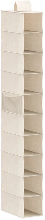 Hanging wardrobe organizer 10 compartments Five® - Dressy + - Beige