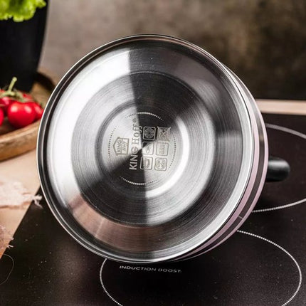 Kinghoff KH1856 Bouilloire Sifflet - Acier Inoxydable - 1,8 Litre - Compatible Tous Feux (Y compris induction) - Poignée Pliable