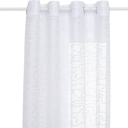 Atmosphera Lazi Voilage Transparent 140x240cm - Rideau prêt à poser œillets - Blanc