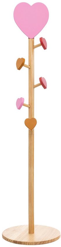 Atmosphera Kids Coat Rack Ø35xH135cm - Natural/Pink