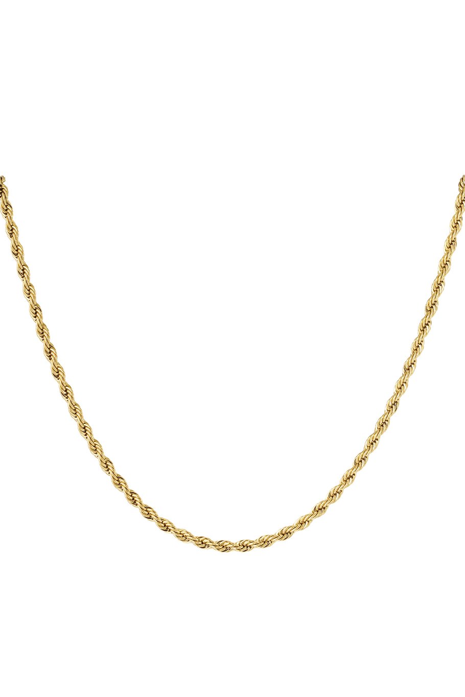 Goldene gedrehte Damen- / Herrenkette – Robuste Flechtkette – 60 cm – Edelstahl
