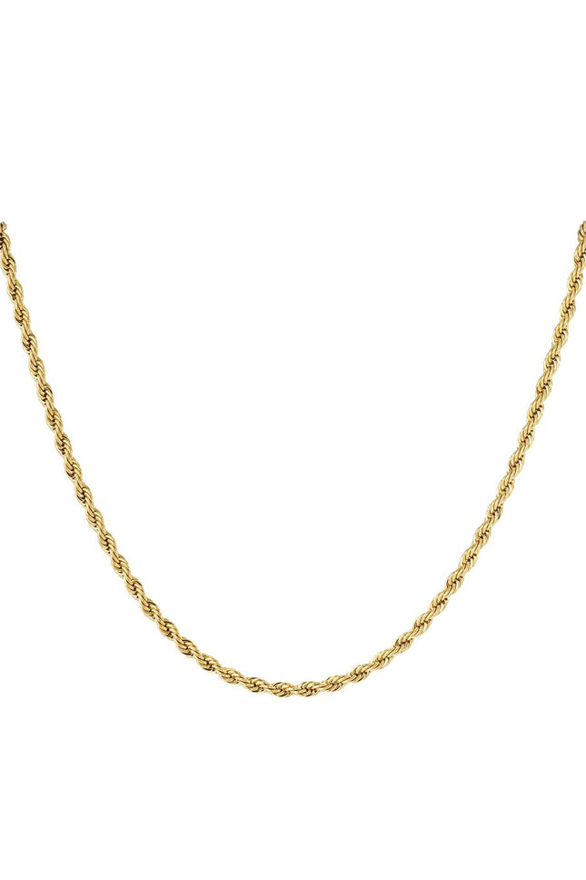 Chaîne Torsadée Dorée pour Homme/Femme – Collier Tressé Robuste – 60 cm – Acier Inoxydable