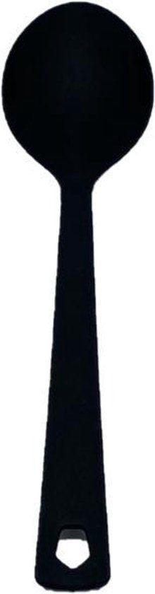 Basic & Co | Pollepel |  Kookgerei | Zwart | Inclusief Spatel & Opscheplepel | 29cm | Nylon | Compact & Hygiënisch |