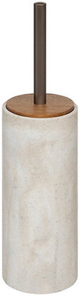 5Five Brosse WC Como Marbre - dans support - pierre artificielle - blanc - 10 x 37 cm - Accessoires Salle de bain/WC