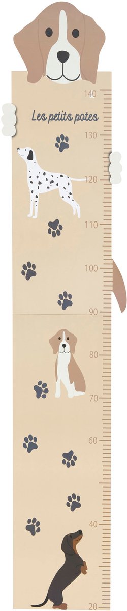 Atmosphera Kids Toise Woef - Mètre mesure enfant - L29xH140cm - Beige