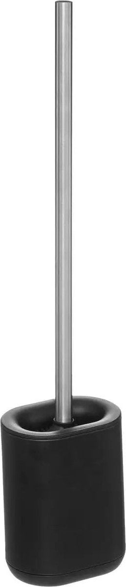 5Five Brosse WC/toilette avec support - plate - noire - tête en polypropylène - 53 cm