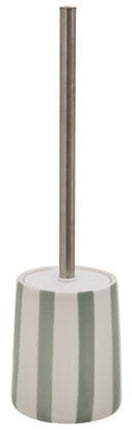 WC-Borstel Strio Hoog - 39 cm Keramiek Celadongroen – Stijlvol en Praktisch - Toiletborstel - Modern Klassiek - Groene Strepen - Keramisch