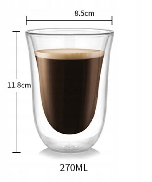 6 stuks Dubbelwandige Glazen - 270 ml