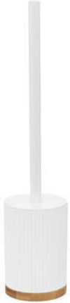 Brosse WC avec support ronde blanc polyrésine/pierre 40 cm