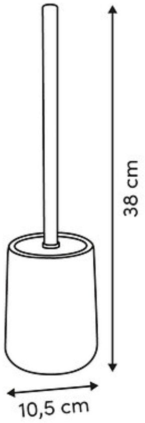 WC-Borstel Strio Hoog - 39 cm Keramiek Celadongroen – Stijlvol en Praktisch - Toiletborstel - Modern Klassiek - Groene Strepen - Keramisch