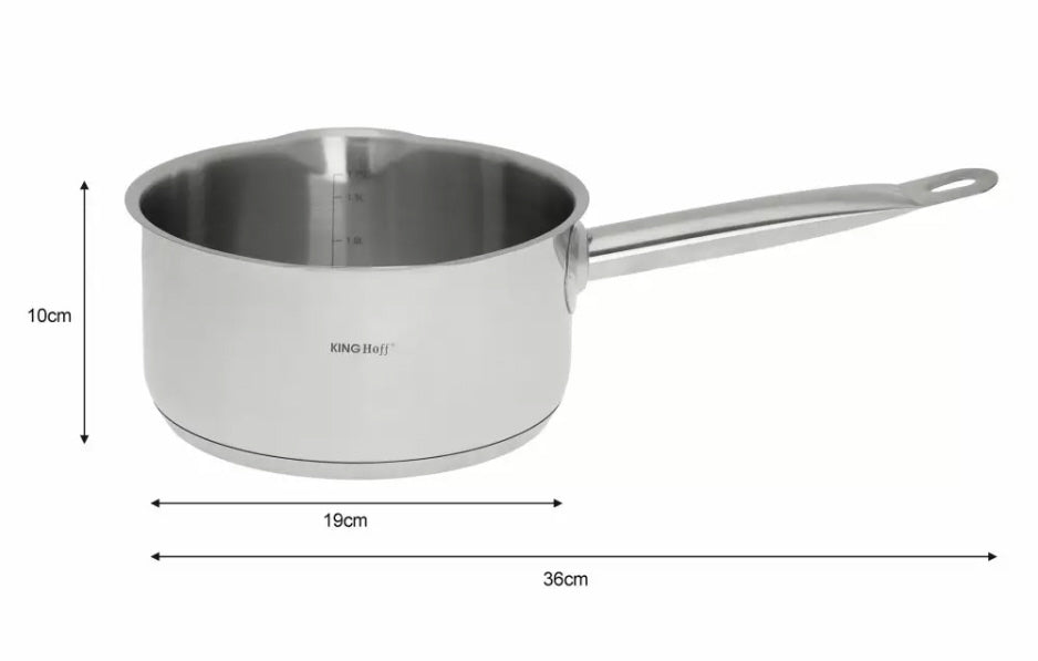 Stielkasserolle - Soßenpfanne Edelstahl - 2,1 Liter - 18 cm