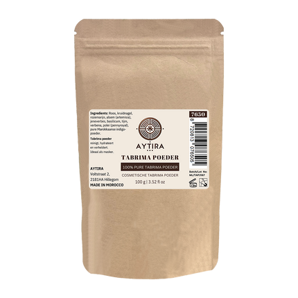 AYTiRA Poudre Tabrima – Masque d'herbes 100% naturel du Maroc – 100g – Nettoyant et éclaircissant