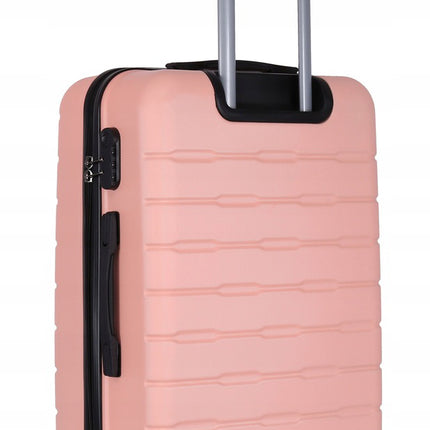 Set de 3 valises rose clair – Trolleys rigides ABS avec roues à 360° et serrure à combinaison – Valises de voyage S/M/L