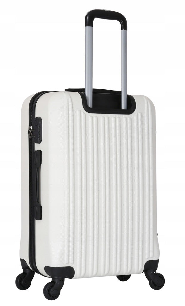 Lot de 3 Valises Blanches – Trolleys Rigides en ABS avec Roues à 360° et Cadenas à Combinaison – Valises de Voyage Légères (S/M/L)