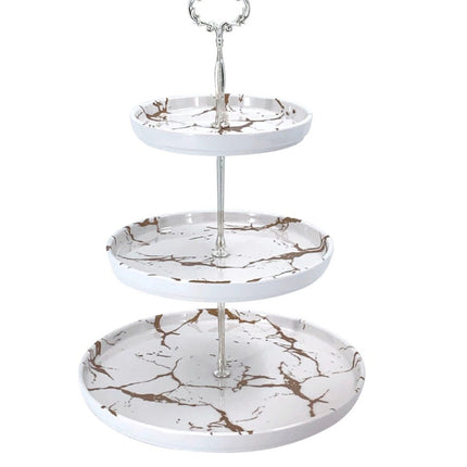Étagère 3 plateaux en mélamine effet marbre