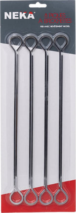 5Five BBQ/barbecue spiezen/vleespennen - van metaal - 8x stuks - 27,5 cm - Spiezen/pennen voor vlees/vis
