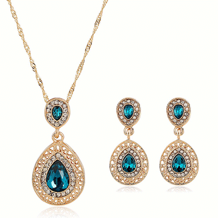 ENSEMBLE : COLLIER AVEC BOUCLES D'OREILLES ASSORTIES
