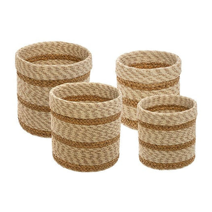 Panier en jute herbe de mer blanc x 4