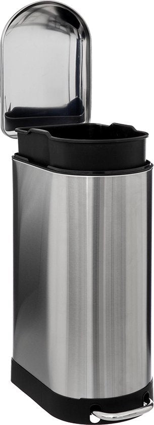 5Five Ariane Trash Can/Pedal Bin - silver - stainless steel - 30 liters - 42 x 25 x 62 cm - kitchen