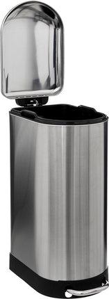 5Five Prullenbak/pedaalemmer Ariane - zilver - rvs metaal - 30 liter - 42 x 25 x 62 cm - keuken